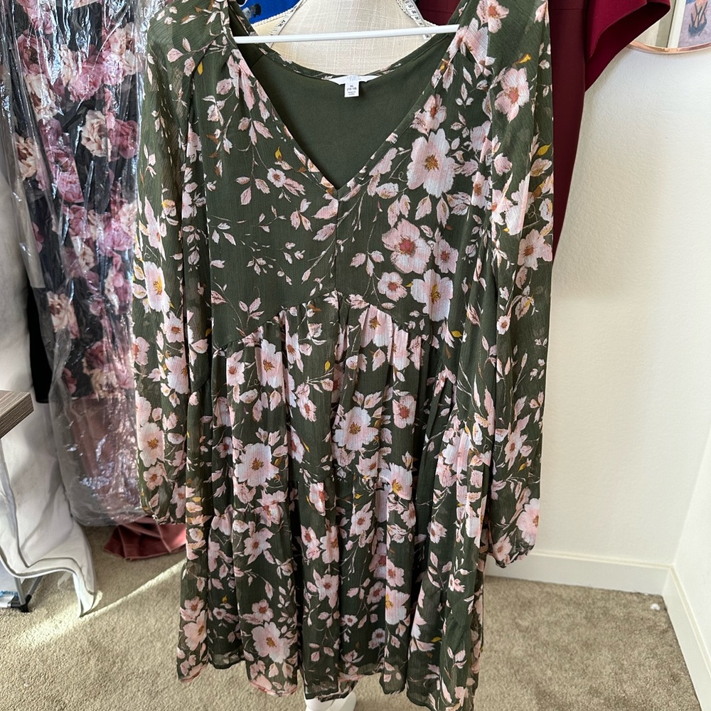 Floral V-Neck Women Dress